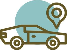 Car Linear Circle Icon vector