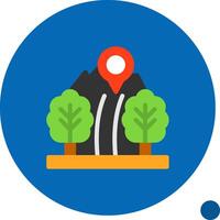 Hiking Trail Flat Shadow Icon vector