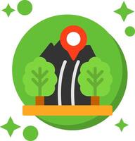 Hiking Trail Tailed Color Icon vector