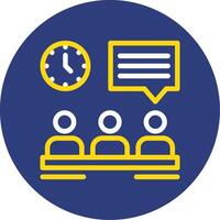 Briefing Dual Line Circle Icon vector