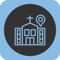 Church Linear Round Icon vector