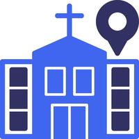 Church Solid Two Color Icon vector