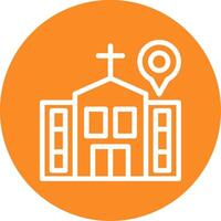 Church Outline Circle Icon vector