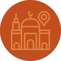 Mosque Line Multi color Icon vector
