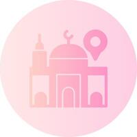 Mosque Gradient Circle Icon vector
