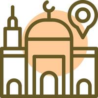 Mosque Linear Circle Icon vector