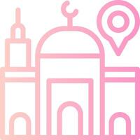 Mosque Linear Gradient Icon vector