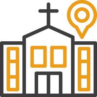 Church Line Two Color Icon vector
