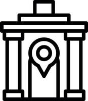 icono de la línea del templo vector