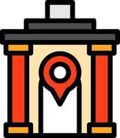 Temple Line Filled Icon vector