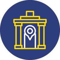 Temple Dual Line Circle Icon vector