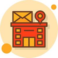 Post Office Filled Shadow Circle Icon vector