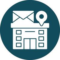 Post Office Glyph Circle Icon vector