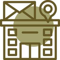 Post Office Linear Circle Icon vector