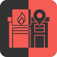 Fire Station Red Inverse Icon vector