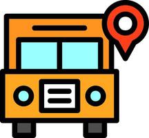 Bus Line Filled Icon vector