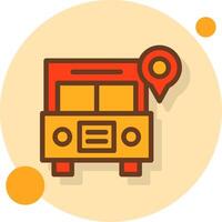 autobús lleno sombra circulo icono vector