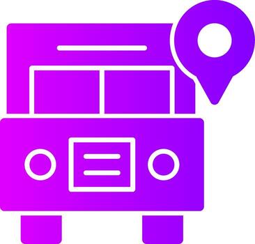 autobús sólido multi degradado icono vector