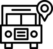 icono de línea de autobús vector