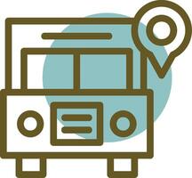 Bus Linear Circle Icon vector