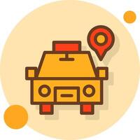 Taxi Filled Shadow Circle Icon vector