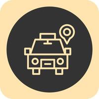 Taxi Linear Round Icon vector