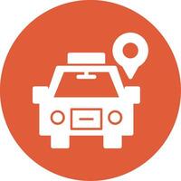 Taxi Glyph Circle Icon vector