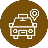 Taxi Outline Circle Icon vector