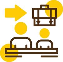 Handover Yellow Lieanr Circle Icon vector