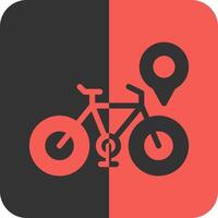 Bicycle Red Inverse Icon vector