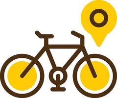 Bicycle Yellow Lieanr Circle Icon vector