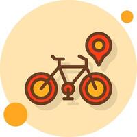 bicicleta lleno sombra circulo icono vector