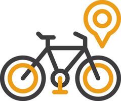 icono de línea de bicicleta de dos colores vector