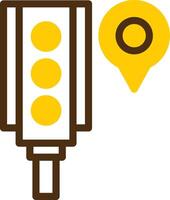 Traffic Light Yellow Lieanr Circle Icon vector