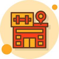 Gym Filled Shadow Circle Icon vector