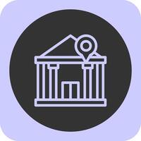 Museum Linear Round Icon vector