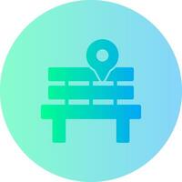 Park Bench Gradient Circle Icon vector