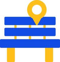 Park Bench Flat Two Color Icon vector