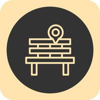 Park Bench Linear Round Icon vector