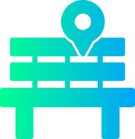 Park Bench Solid Multi Gradient Icon vector