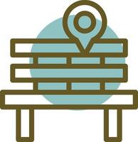 Park Bench Linear Circle Icon vector