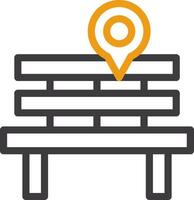 Park Bench Glyph Two Color Icon vector