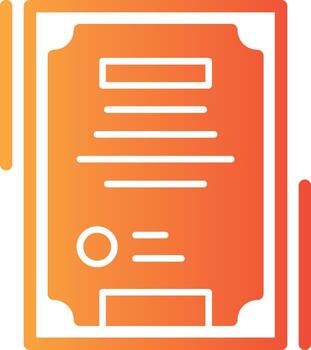 Certificate Solid Multi Gradient Icon vector