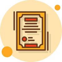 Certificate Filled Shadow Circle Icon vector