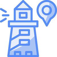 Lighthouse Line Filled Blue Icon vector