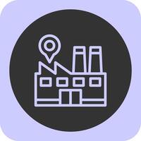 Factory Linear Round Icon vector