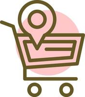 Shopping Cart Linear Circle Icon vector