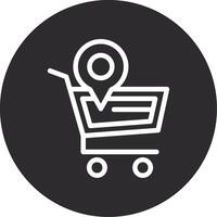 compras carro invertido icono vector