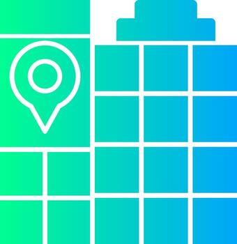 centro comercial sólido multi degradado icono vector