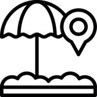 Beach Umbrella Line Icon vector